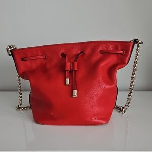 Danier Crossbody Leather Bucket Bag